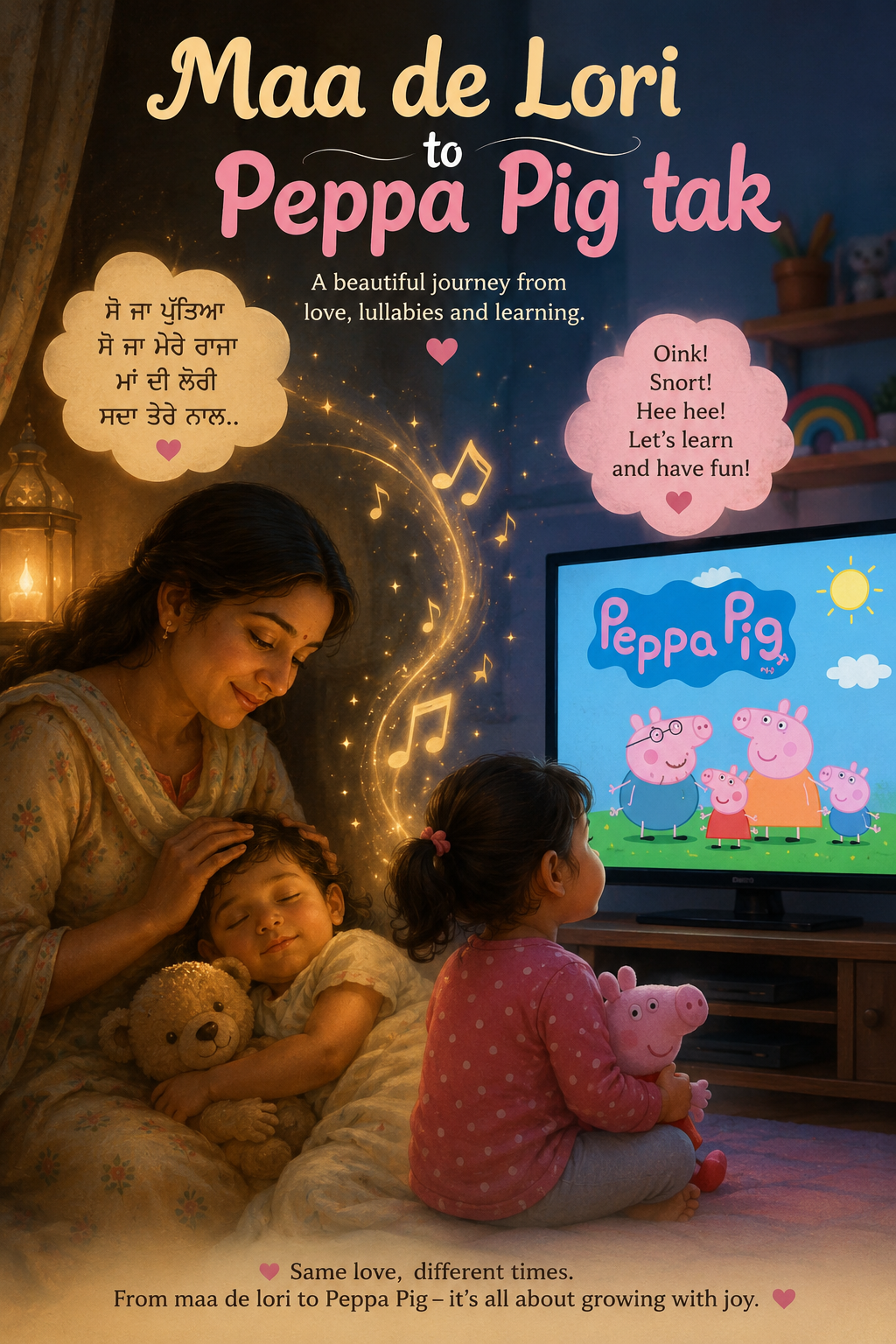 “ਮਾਂ ਦੀ ਲੋਰੀ ਤੋਂ Peppa Pig ਤੱਕ”