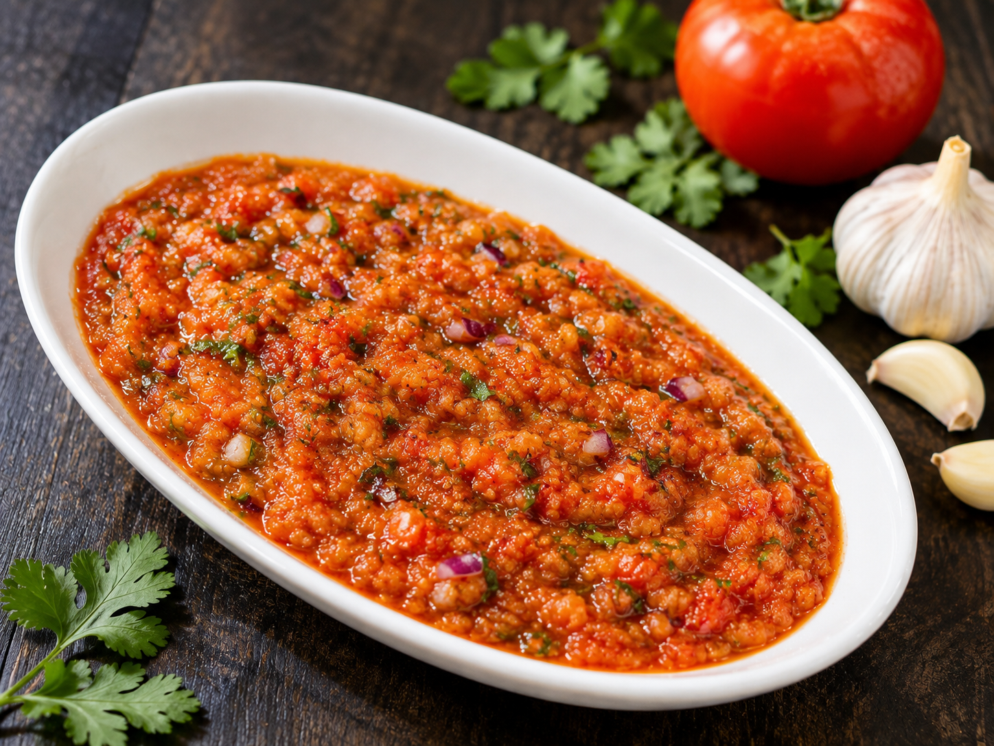 Tomato Garlic Chutney (Quick & Easy)